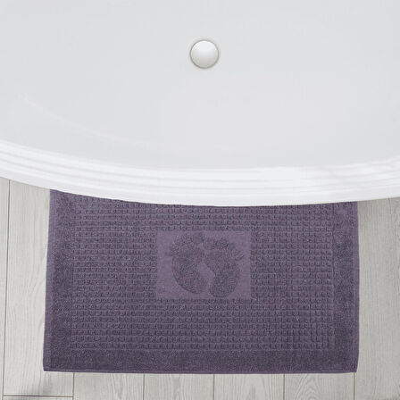 Homedius Banyo Kareli Ayak Desenli Pamuk Ayak Havlusu 50x70cm