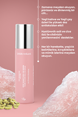 Bade Natural Pembe Kuvars Roll On Antioksidan Yüz Masaj Serumu 10 ml