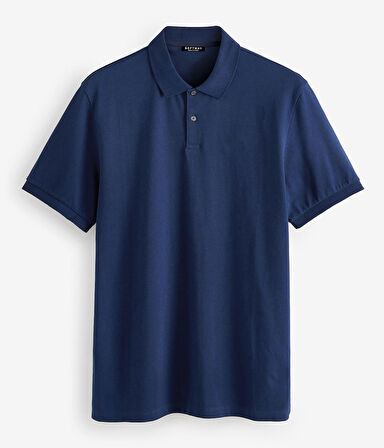 Erkek Kısa Kollu Polo Yaka T-shirt - İNDİGO