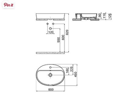 Creavit LP161-00CB00E-0000 LOOP Oval Çanak Lavabo 40x60 cm