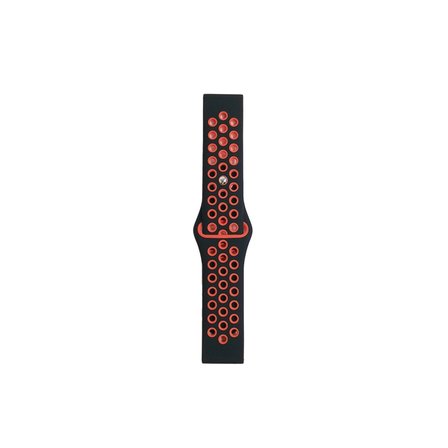 Watch 20Mm Spor Delikli Kordon - Siyah-Kırmızı