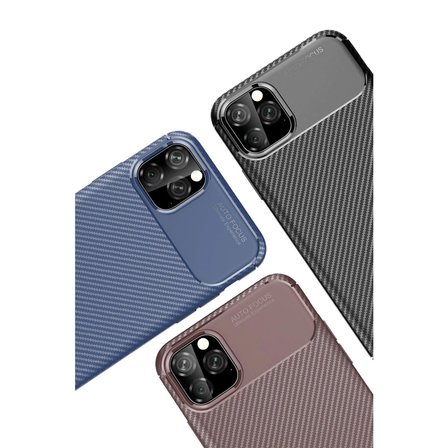 İphone 11 Pro Max Kılıf Auto Focus Karbon Kapak - Siyah