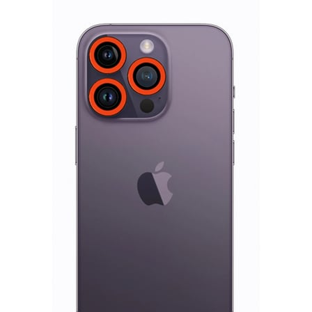 İphone 12 Pro Neon Fosforlu Kamera Lens - Turuncu
