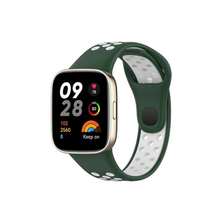 Redmi Watch 3 Spor Delikli Kordon - Haki Yeşil-Beyaz