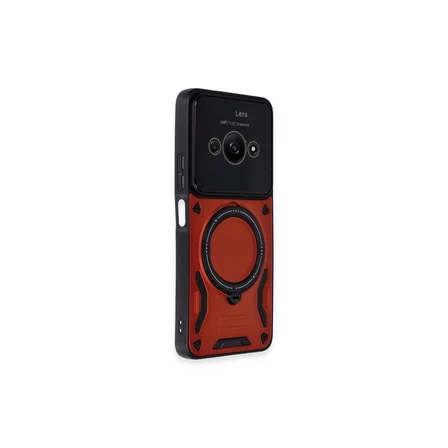Poco C61 Kılıf Joy Lens Standlı Kapak - Kırmızı