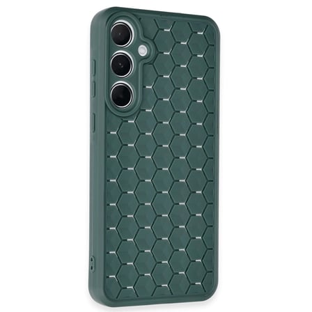 Galaxy A35 5G Kılıf Petek Silikon Kapak - Koyu Yeşil