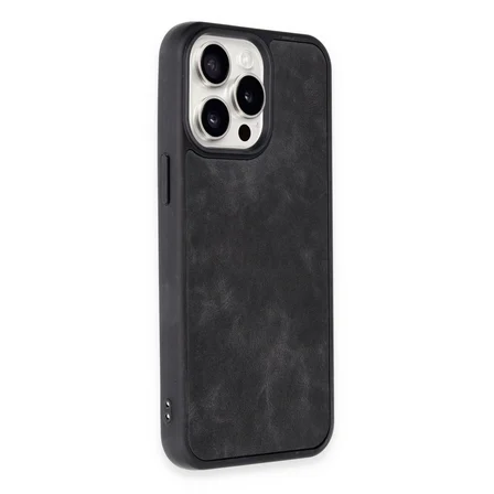 İphone 14 Pro Kılıf Aras Deri Kapak - Siyah