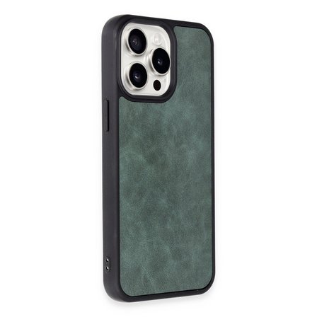 İphone 15 Pro Kılıf Aras Deri Kapak - Koyu Yeşil