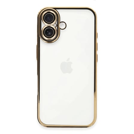 İphone 16 Plus Kılıf Lensli Silikon - Gold