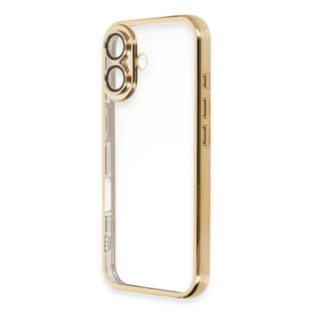 İphone 16 Plus Kılıf Lensli Silikon - Gold