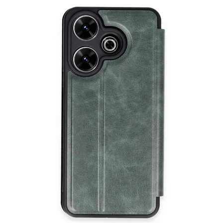 Redmi 13 4G Kılıf Flip Cover - Koyu Yeşil