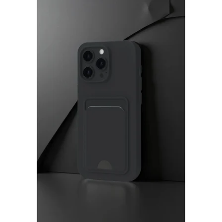 İphone 16 Plus Kılıf Kelvin Kartvizitli Silikon - Koyu Yeşil