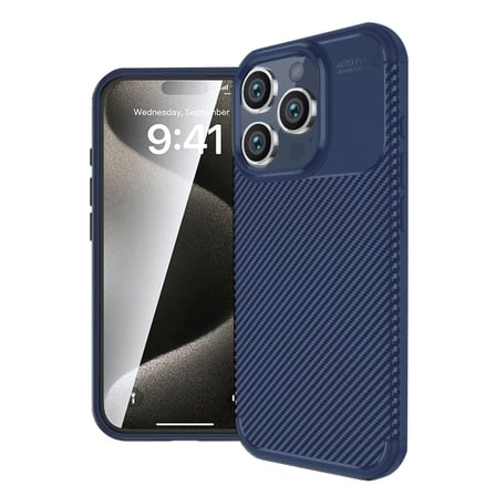 İphone 16 Pro Max Kılıf Auto Focus Karbon Kapak - Lacivert