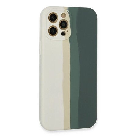 İphone 12 Pro Kılıf Ebruli Lansman Silikon - Beyaz-Gri