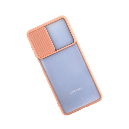 Galaxy M52 5G Kılıf Palm Buzlu Kamera Sürgülü Silikon - Pembe