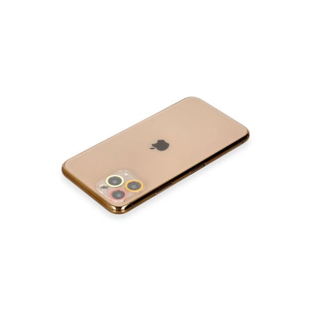 İphone 11 Pro Max Renkli Kamera Lens Koruma Cam - Turuncu-Kırmızı