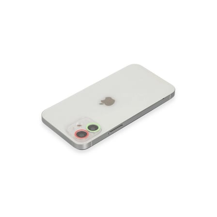 İphone 12 Renkli Kamera Lens Koruma Cam - Yeşil-Pembe