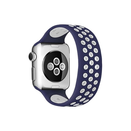 Watch 42Mm Ayarlı Delikli Silikon Kordon - Lacivert-Beyaz