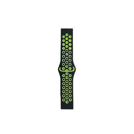 Watch 20Mm Spor Delikli Kordon - Siyah-Yeşil
