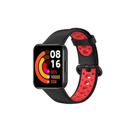 Redmi Watch 2 Spor Delikli Kordon - Siyah-Kırmızı