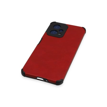 Redmi Note 12 5G Kılıf Loop Deri Silikon - Kırmızı