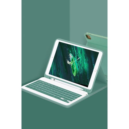 İpad Pro 11 (2022) Kılıf Kc01 Smart Klavyeli Tablet Kılıfı - Koyu Yeşil
