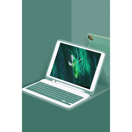 İpad Pro 11 (2024) Kılıf Kc01 Smart Klavyeli Tablet Kılıfı - Koyu Yeşil
