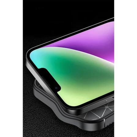İphone 16E Kılıf Auto Focus Karbon Kapak - Kahverengi