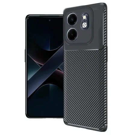 İnfinix Hot 50I 4G Kılıf Auto Focus Karbon Kapak - Siyah