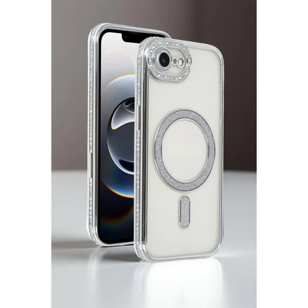 İphone 16E Joke Simli Magneticsafe Kılıf - Derin Mor
