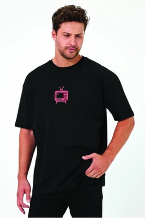 Lenithra All Eyez On Me Sırt Baskılı Unisex Oversize T-shirt Siyah / XL