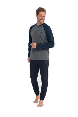 U.S. Polo Assn. Erkek Yakası Düğmeli Parçalı Pijama Takımı