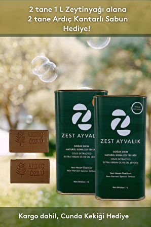 Zest Ayvalık Erken Hasat Soğuk Sıkım Sızma Zeytinyağı 2 x 1 lt Teneke 