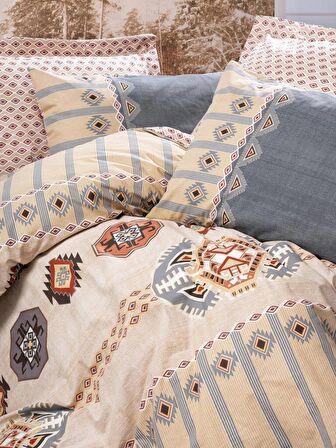 Cotton Box Etnich Nevresim Takımı Çift Kişilik Dakota Gri