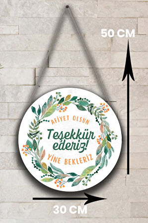 Afiyet Olsun Yazılı Restoran, Cafe, Pastane Duvar, Kapı, Çift Taraflı Askılı Pano Karşılama Tabelası