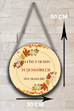 Afiyet Olsun Yazılı Restoran, Cafe, Pastane Duvar, Kapı, Tek Taraflı Askılı Pano Karşılama Tabelası