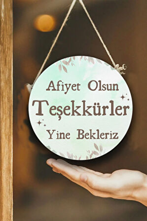 Afiyet Olsun Yazılı Restoran, Cafe, Pastane Duvar, Kapı, Tek Taraflı Askılı Pano Karşılama Tabelası