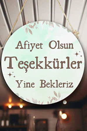 Afiyet Olsun Yazılı Restoran, Cafe, Pastane Duvar, Kapı, Tek Taraflı Askılı Pano Karşılama Tabelası