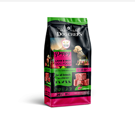 Dog Chefs Kuzu Etli-Pirinçli Yetişkin Kuru Köpek Maması 15 kg