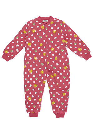 Panço Kız Çocuk Puantiye Desenli Pembe