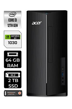 ACER ASPİRE i3 12100 64GB RAM 2TB SSD GT1030/4GB FDOS DT.BHUEM.004 MASAÜSTÜ PC & PER4 BELLEK