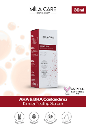 Aha & Bha Canlandırıcı Ve Cilt Tonu Eşitleyici Kırmızı Peeling Serum 30 ml 