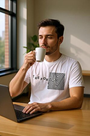 Erkek  Baskılı Yumuşak Pamuklu T-Shirt