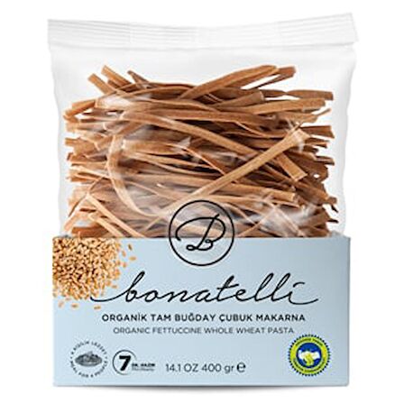 ORGANİK TAM BUĞDAY ÇUBUK MAKARNA 400 GR