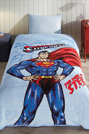Özdilek Superman Ligting Lisanslı Tek Kişilik Çocuk Battaniyesi 155x215