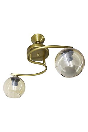 Fuji Eskitme 2'li Bal Camlı Avize | Kaliteli Modern Metal Avize