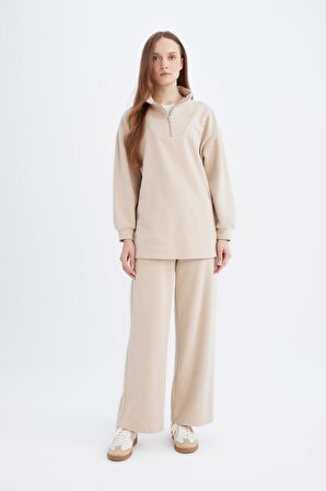 DeFacto Relax Fit Beli Lastikli Selanik Kumaş Basic Düz Triko Pantolon B4311AX24WNBG718