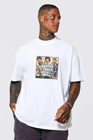 Oversize Müslüm Azer Ibo Gta Baskılı T-shirt