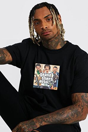 Oversize Müslüm Azer Ibo Gta Baskılı T-shirt