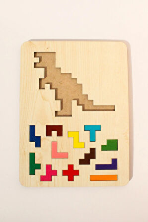 Ahşap Eğitici Puzzle | 3’ü 1 Arada Şekiller, Renkler ve Hayvanlar Yapboz | Montessori 3+ Yaş Oyuncak